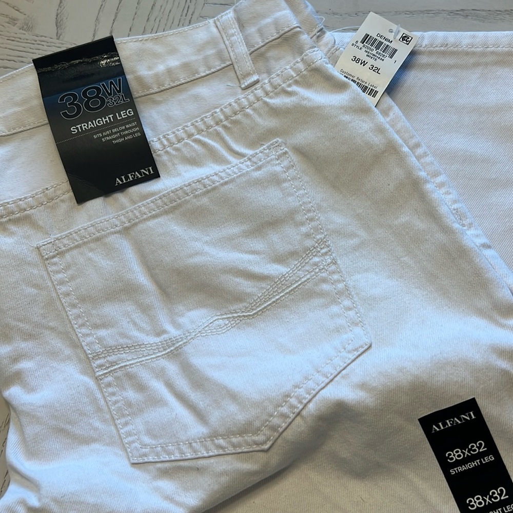 Brand new Alfani straight leg white jeans